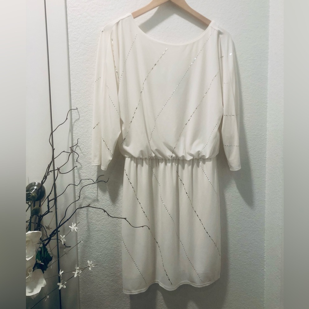 2 for $24 - White House Black Market Cream Beaded Mini Dress